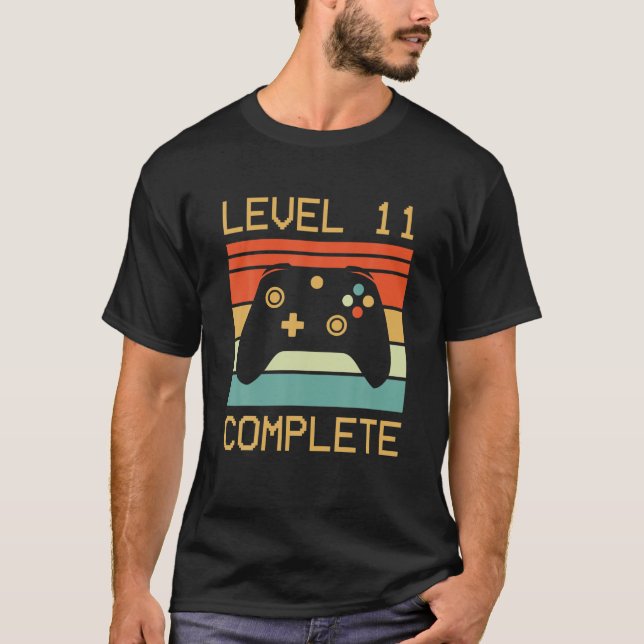 T-shirt Niveau 11 Gamer vidéo complet - 11E Mariage Anive (Devant)