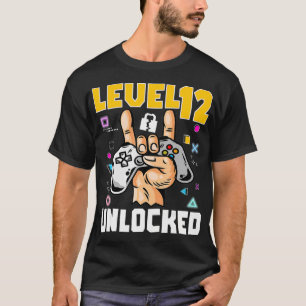 T-shirt Niveau 12 Déverrouillé Awesome jeu vidéo 12e anniv