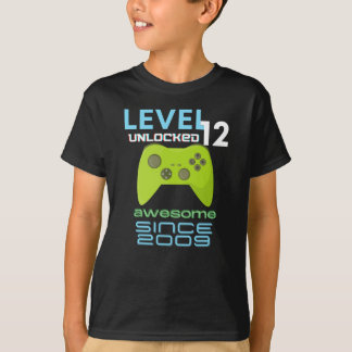 T-shirt Niveau 12 Déverrouillé Awesome Video Gamer 2009