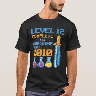 T-shirt Niveau 12 Déverrouillé Jeu Vidéo 12E Anniversaire 