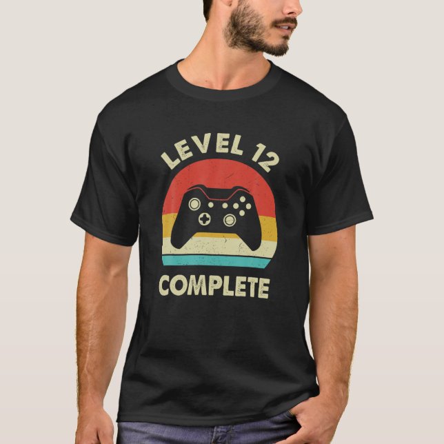 T-shirt Niveau 12 Gamer Vidéo Complet - 12E Mariage Anive (Devant)
