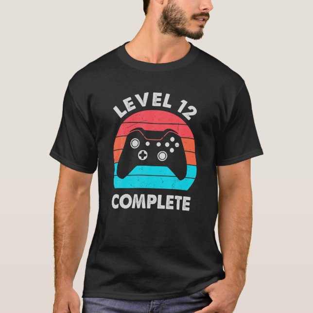 T-shirt Niveau 12 Gamer Vidéo Complet - 12E Mariage Anive (Devant)