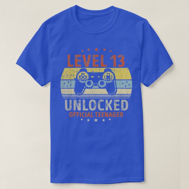 T-shirt Niveau 13 Déverrouillé 13e cadeau d'anniversaire v (Design devant)