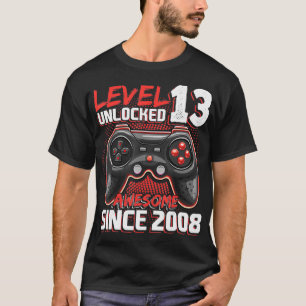 T-shirt Niveau 13 Déverrouillé Awesome 2008 jeu vidéo 13th