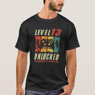 T-shirt Niveau 13 Jeu vidéo déverrouillé 13e anniversaire