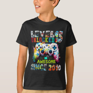 T-shirt Niveau 15 Débloqué Incroyable Depuis 2010 15e Anni