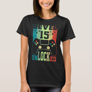 T-shirt Niveau 15 Déverrouillé Chemise Funny Video Gamer 1