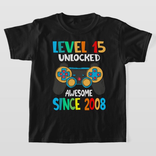 T-shirt Niveau 15 déverrouillé stupéfiant depuis 2008-15e  (Poser)