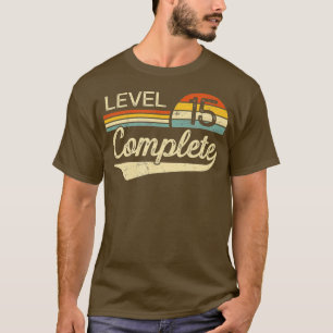 T-shirt Niveau 15 Terminer 15 ans Anniversaire Mariage Gif
