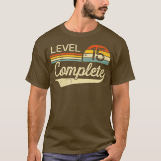 T-shirt Niveau 15 Terminer 15 ans Anniversaire Mariage Gif