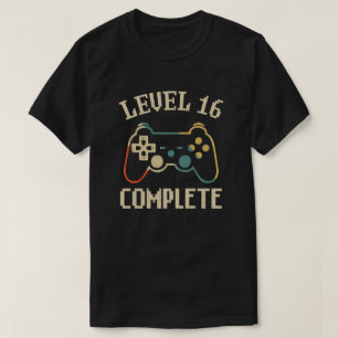 T-shirt Niveau 16 Achevé 16e anniversaire Vidéo Gamer