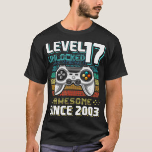 T-shirt Niveau 17 Déverrouillé Awesome 2003 jeu vidéo 17th