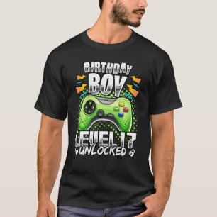 T-shirt Niveau 17 Déverrouillé Retro Video Jeu 17e anniver