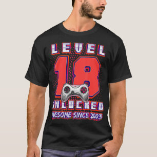 T-shirt Niveau 18 Déverrouillé Awesome 2003 jeu vidéo 18th