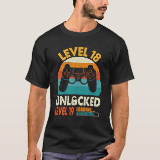 T-shirt Niveau 18 Garçons déverrouillés 18E Anniversaire D