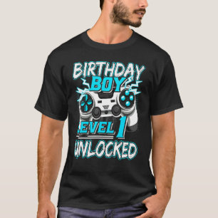 T-shirt Niveau 1 Jeu vidéo déverrouillé Anniversaire Joueu