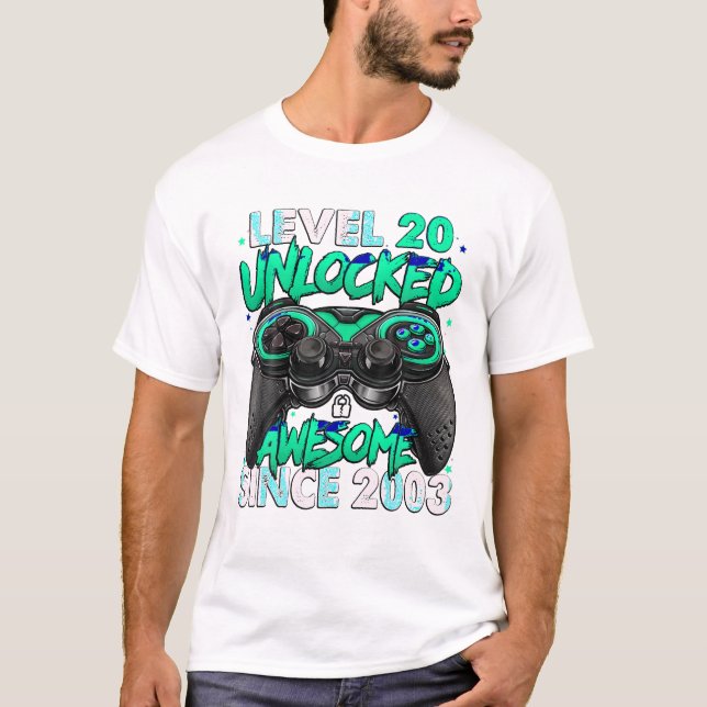 T-shirt Niveau 20 déverrouillé impressionnant (Devant)