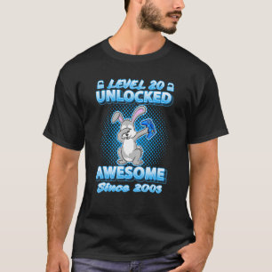 T-shirt Niveau 20 Déverrouillé Né En 2003 Dabbing Rabbit 2