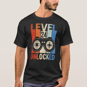 T-shirt Niveau 24 Déverrouillé Chemise Funny Video Gamer 2