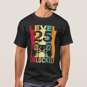 T-shirt Niveau 25 Déverrouillé Awesome 1998 jeu vidéo 25e