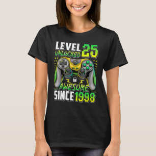 T-shirt Niveau 25 Déverrouillé stupéfiant depuis 1998 25e 