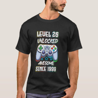 T-shirt Niveau 26 débloqué formidable depuis 1999 joueur v