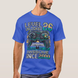 T-shirt Niveau 26 débloqué Incroyable Depuis 2000 26e anni