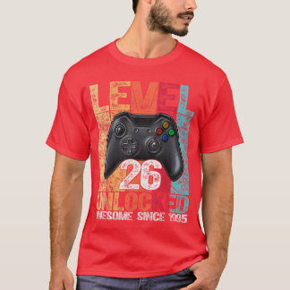 T-shirt Niveau 26 débloqué Incroyable depuis le 26e annive