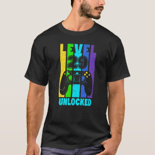 T-shirt Niveau 29 Déverrouillé 29 Ans Joueur 29ème Birt