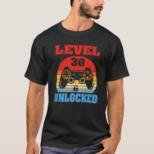 T-shirt Niveau 30 Déverrouillé Chemise Funny Video Gamer 3
