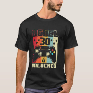 T-shirt Niveau 30 Déverrouillé Chemise Funny Video Gamer 3