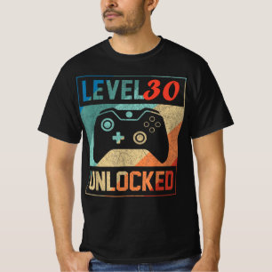 T-shirt Niveau 30 déverrouillé , Joueur vidéo 30e , Joy