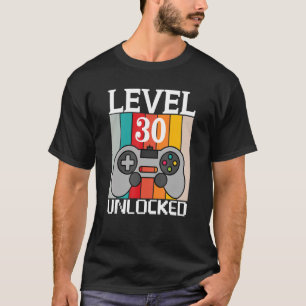 T-shirt Niveau 30 Jeu vidéo déverrouillé 30e anniversaire 