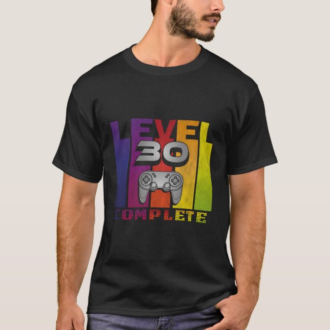 T-shirt Niveau 30 Jeux vidéo Geek Nerd Gamer (Devant)