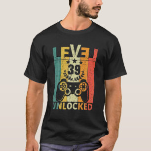 T-shirt Niveau 39 Déverrouillé Funny Video Gamer 39e anniv