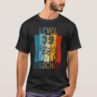 T-shirt Niveau 39 Jeu vidéo déverrouillé 39e anniversaire