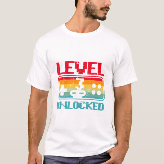 T-shirt Niveau 3 Déverrouillé Retro Vintage 3ème Jeu d'ann