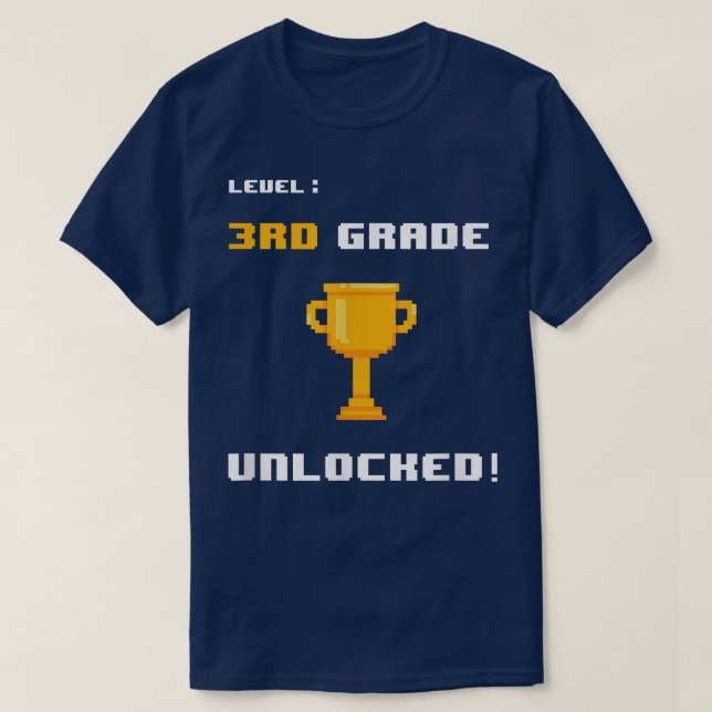 T-shirt Niveau 3e année Jeu vidéo déverrouillé Retour à l' (Design devant)