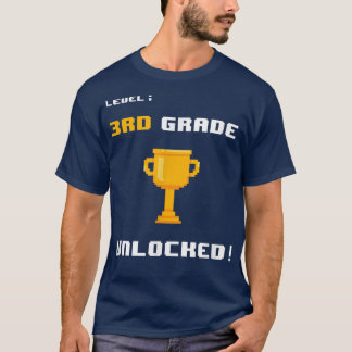 T-shirt Niveau 3e année Jeu vidéo déverrouillé Retour à l'
