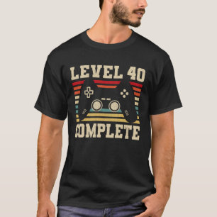 T-shirt Niveau 40 Gamer vidéo complet 40e anniversaire 