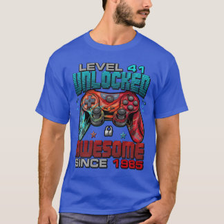 T-shirt Niveau 41 débloqué Incroyable depuis 1985 41e anni