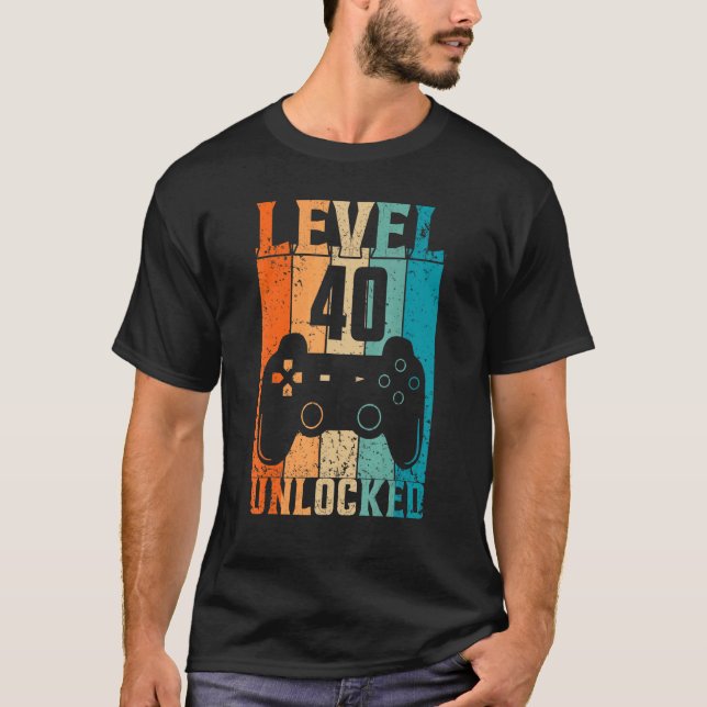 T-shirt Niveau 42 Déverrouillé Video Gamer 42e anniversair (Devant)