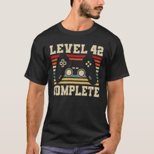 T-shirt Niveau 42 Gamer vidéo complet 42e anniversaire