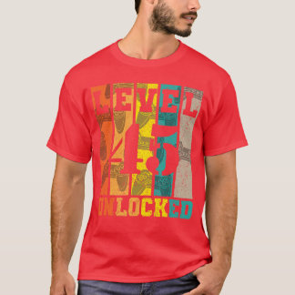 T-shirt Niveau 45 Débloqué 45e Anniversaire Jeux Joueur Ga