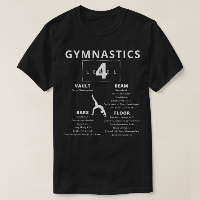 T-shirt Niveau 4 Compétences Gymnastique amp Design cadeau (Design devant)
