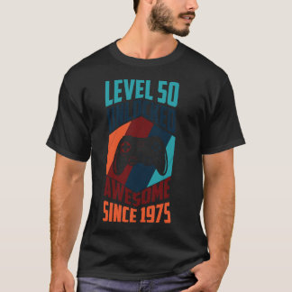 T-shirt Niveau 50 Déverrouillé Étonnant Depuis 1975,