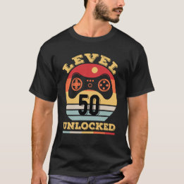 T-shirt Niveau 50 Jeu vidéo déverrouillé 50e anniversaire