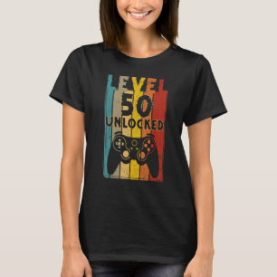 T-shirt Niveau 50 Unlock Shirt Funny Video Gamer 50th Bir