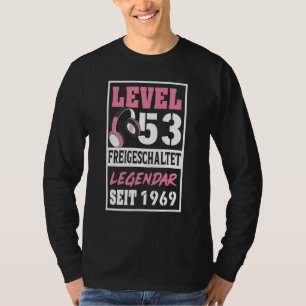 T-shirt Niveau 53 ans Gamer Girl depuis 1969 Anniversaire 