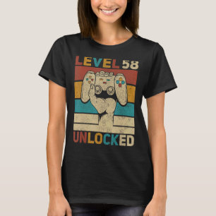 T-shirt Niveau 58 Déverrouillé 58e anniversaire 58 ans Gam